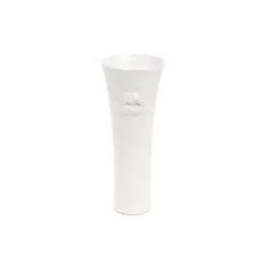 Grand vase à lèvres en céramique blanche (9,5" x 4,5")