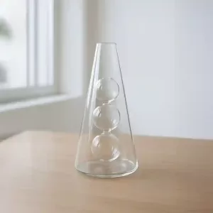 Vase nordique en verre transparent à double couche